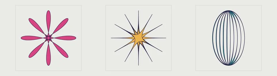 Collection of Y2K elements. Big collection of abstract graphic geometric symbols 스톡 일러스트