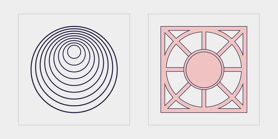 Collection of Y2K elements. Big collection of abstract graphic geometric symbols Illustrazione stock