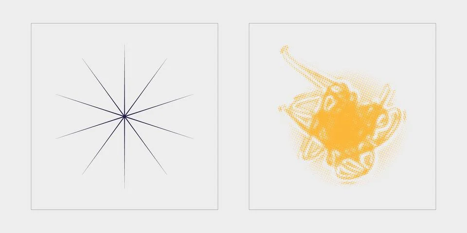 Collection of Y2K elements. Big collection of abstract graphic geometric symbols Stock Illustration