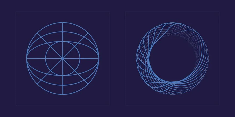 Collection of Y2K elements. Big collection of abstract graphic geometric symbols Stock Illustration