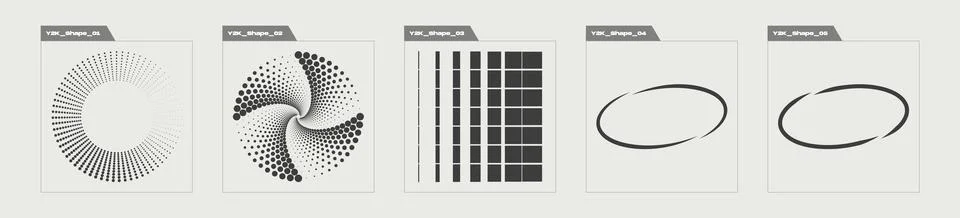 Collection of Y2K elements. Big collection of abstract graphic geometric symbols 스톡 일러스트