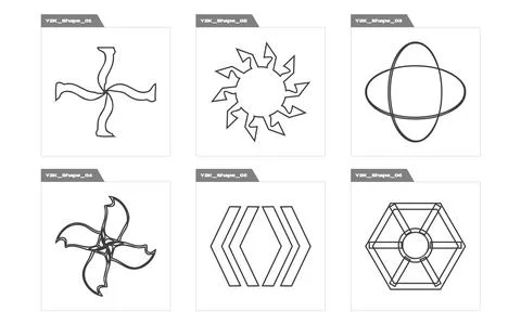 Collection of Y2K elements. Big collection of abstract graphic geometric symbols イラスト素材