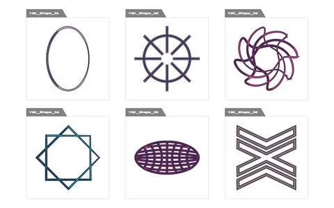 Collection of Y2K elements. Big collection of abstract graphic geometric symbols イラスト素材