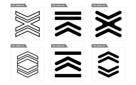 Collection of Y2K elements. Big collection of abstract graphic geometric symbols Stock Illustration