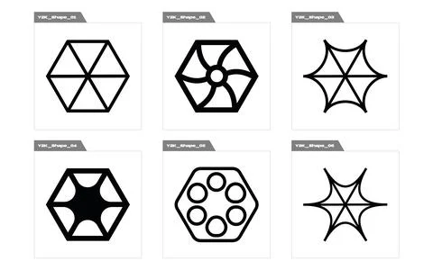Collection of Y2K elements. Big collection of abstract graphic geometric symbols 스톡 일러스트