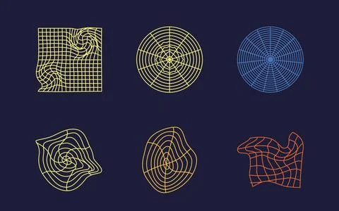 Collection of Y2K elements. Big collection of abstract graphic geometric symbols イラスト素材