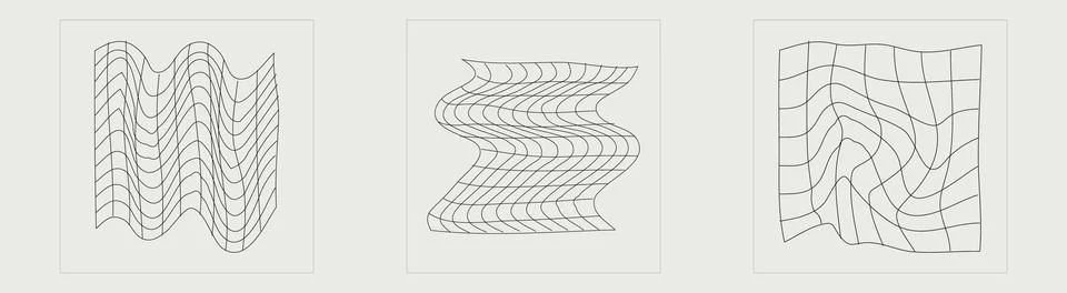 Collection of Y2K elements. Big collection of abstract graphic geometric symbols Stock Illustration