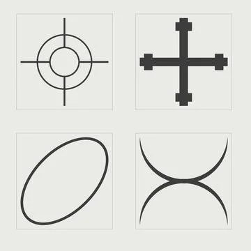 Collection of Y2K elements. Brutalism star and flower shapes. Templates for イラスト素材