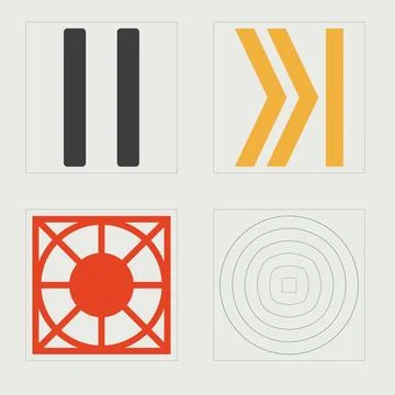 Collection of Y2K elements. Brutalism star and flower shapes. Elements for 스톡 일러스트