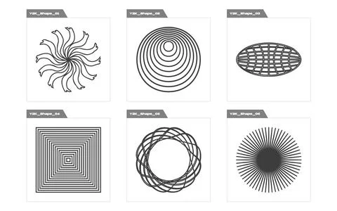 Collection of Y2K elements. Brutalism star and flower shapes. Flat minimalist Stock Illustration