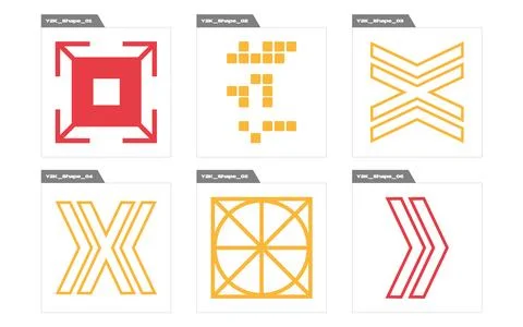 Collection of Y2K elements. Brutalism star and flower shapes. Modern abstract 库存插图