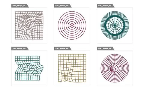 Collection of Y2K elements. Brutalism star and flower shapes. For modern T 스톡 일러스트