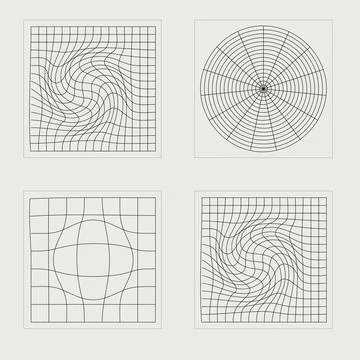 Collection of Y2K elements. Brutalism star and flower shapes. Templates for Stockillustratie
