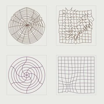 Collection of Y2K elements. Brutalism star and flower shapes. Modern abstract Stock Illustration