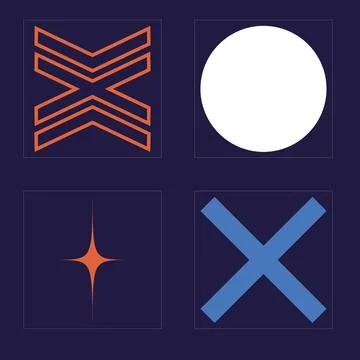 Collection of Y2K elements. Extraordinary Graphic Assets. Flat minimalist icons. 스톡 일러스트