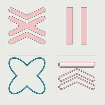 Collection of Y2K elements. Extraordinary Graphic Assets. Objects in y2k style. イラスト素材