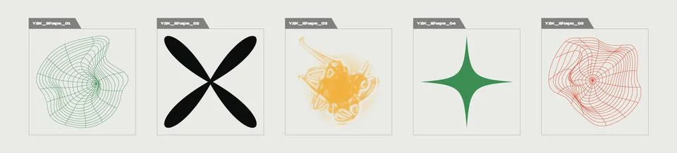 Collection of Y2K elements. Extraordinary Graphic Assets. For modern T-shirts Stock Illustration