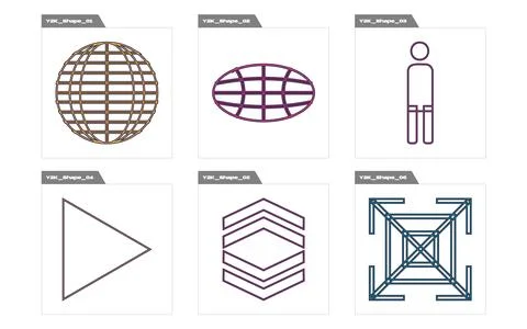 Collection of Y2K elements. Extraordinary Graphic Assets. Flat minimalist icons. Illustrazione stock