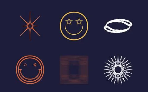 Collection of Y2K elements. Extraordinary Graphic Assets. For modern T-shirts 스톡 일러스트