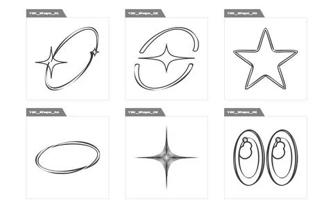 Collection of Y2K elements. Extraordinary Graphic Assets. Objects in y2k style. Stock Illustration