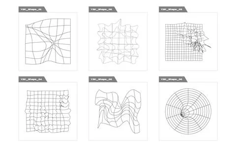 Collection of Y2K elements. Extraordinary Graphic Assets. Elements for graphic イラスト素材