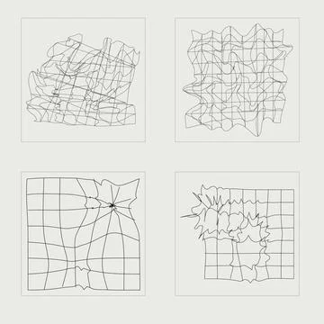 Collection of Y2K elements. Extraordinary Graphic Assets. Cyberpunk elements. Stock Illustration