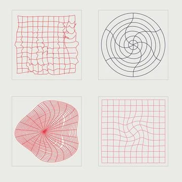 Collection of Y2K elements. Extraordinary Graphic Assets. Templates for notes Stock Illustration