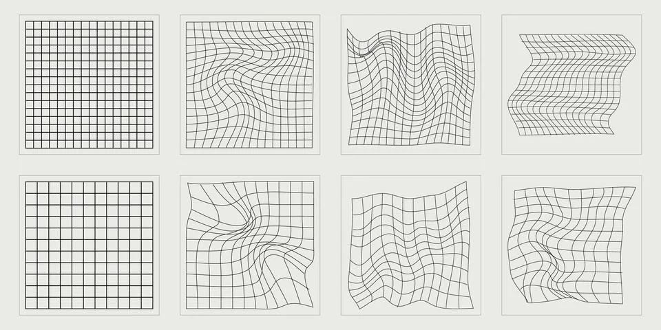 Collection of Y2K elements. Extraordinary Graphic Assets. Flat minimalist icons. Illustrazione stock