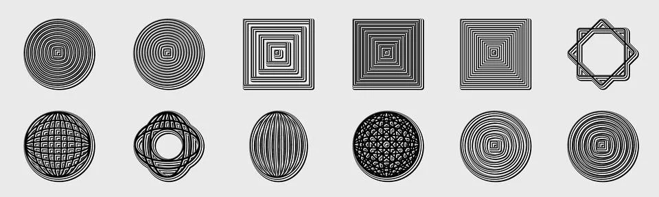 Collection of Y2K elements. Large set of retro objects for design. Abstract Illustrazione stock