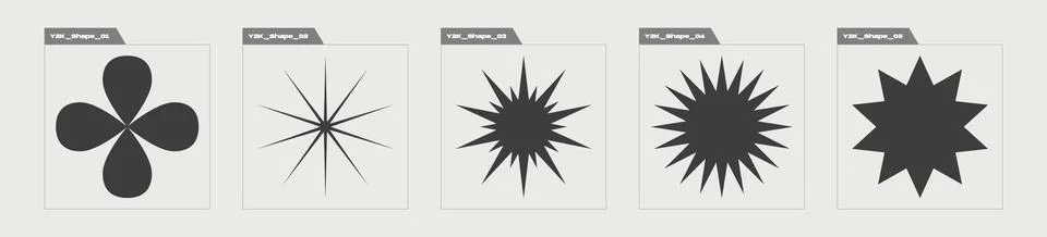 Collection of Y2K elements. Large set of retro objects for design. Cyberpunk Stock Illustration