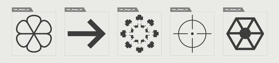 Collection of Y2K elements. Large set of retro objects for design. For modern T Illustrazione stock