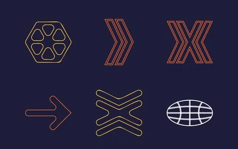 Collection of Y2K elements. Large set of retro objects for design. For modern T Illustrazione stock