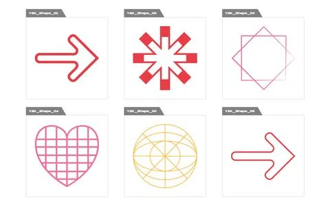 Collection of Y2K elements. Large set of retro objects for design. Elements for イラスト素材