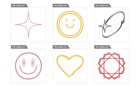 Collection of Y2K elements. Large set of retro objects for design. Cyberpunk Stock Illustration