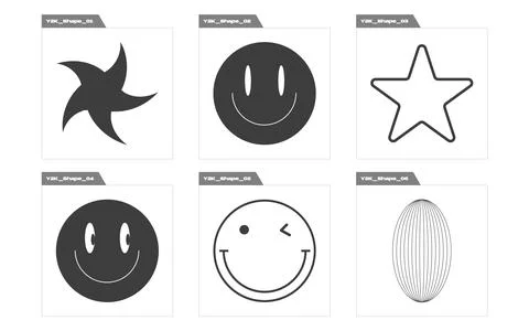 Collection of Y2K elements. Large set of retro objects for design. Cyberpunk Stockillustratie