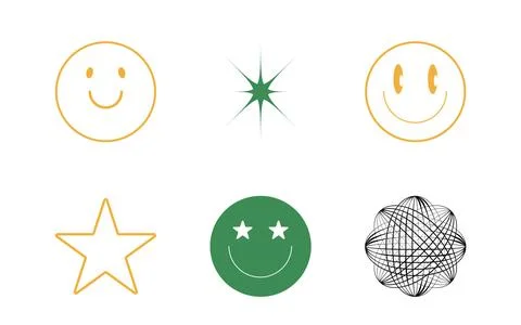 Collection of Y2K elements. Large set of retro objects for design. Flat Stock Illustration