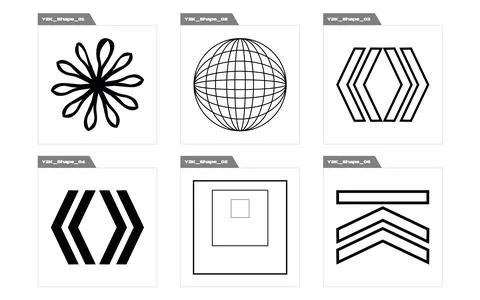 Collection of Y2K elements. Large set of retro objects for design. Modern Stock Illustration