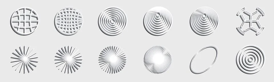 Collection of Y2K elements. Minimalist geometric elements. Simple shapes forms. Stock Illustration