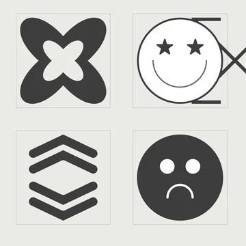 Collection of Y2K elements. Rave psychedelic retro futuristic set. Objects in イラスト素材