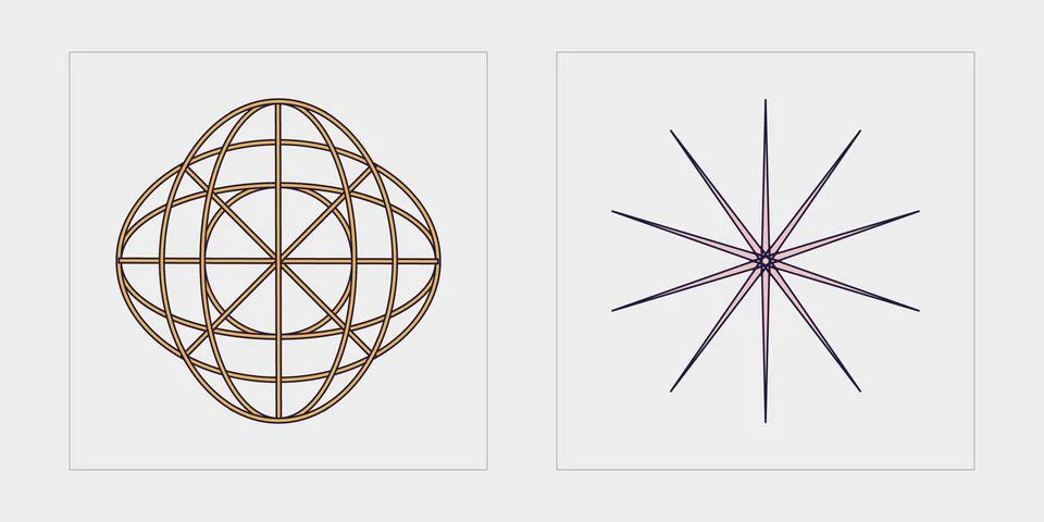 Collection of Y2K elements. Rave psychedelic retro futuristic set. Elements for イラスト素材