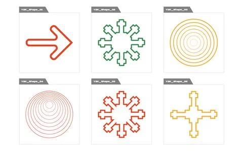 Collection of Y2K elements. Rave psychedelic retro futuristic set. Elements for 库存插图