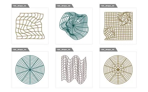 Collection of Y2K elements. Rave psychedelic retro futuristic set. Cyberpunk イラスト素材