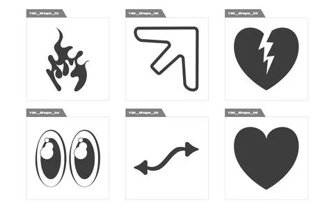 Collection of Y2K elements. Rave psychedelic retro futuristic set. Flat イラスト素材