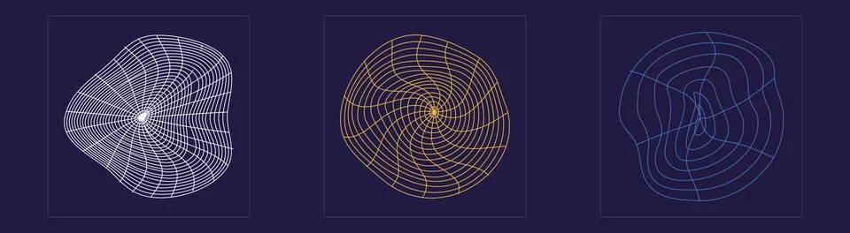 Collection of Y2K elements. Rave psychedelic retro futuristic set. Modern Stockillustratie