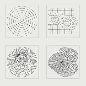 Collection of Y2K elements. Rave psychedelic retro futuristic set. Modern Stock Illustration