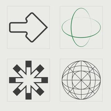 Collection of Y2K elements. Retro futuristic graphic ornaments. Cyberpunk Stock Illustration