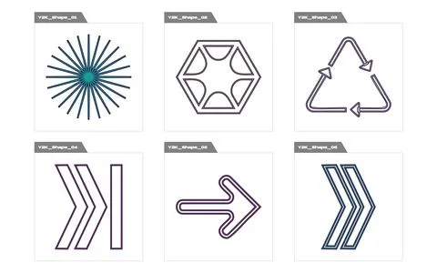 Collection of Y2K elements. Retro futuristic graphic ornaments. Flat minimalist Stock Illustration