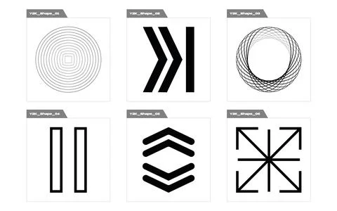 Collection of Y2K elements. Retro futuristic graphic ornaments. Flat minimalist Stock Illustration