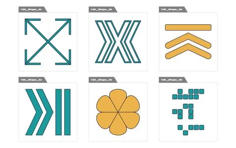 Collection of Y2K elements. Retro futuristic graphic ornaments. Cyberpunk 스톡 일러스트