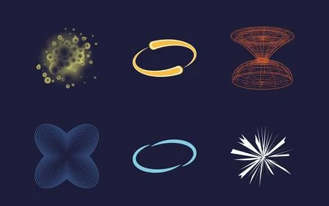 Collection of Y2K elements. Retro futuristic graphic ornaments. Cyberpunk イラスト素材